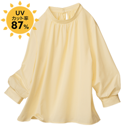ノンアイロン速乾・ギャザーブラウス