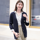 イタリア糸・洗える細見えロングカーディガン（コフィル）