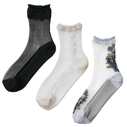 ３足組・柄入りシアーソックス