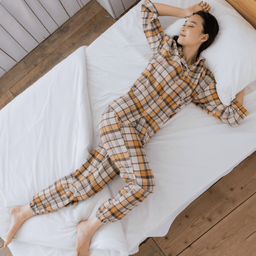 快眠・寝返りしやすいコットン起毛パジャマ