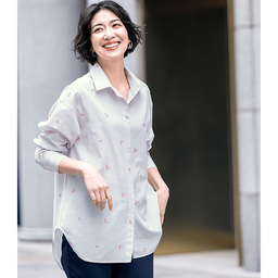 オリエンタルファブリック・フラワー柄シャツ