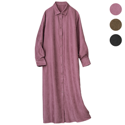 丈が選べる・パウダー起毛シャツワンピース