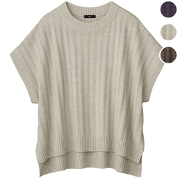 イタリア糸・重ね着を楽しめるニットベスト（ジーティービー）