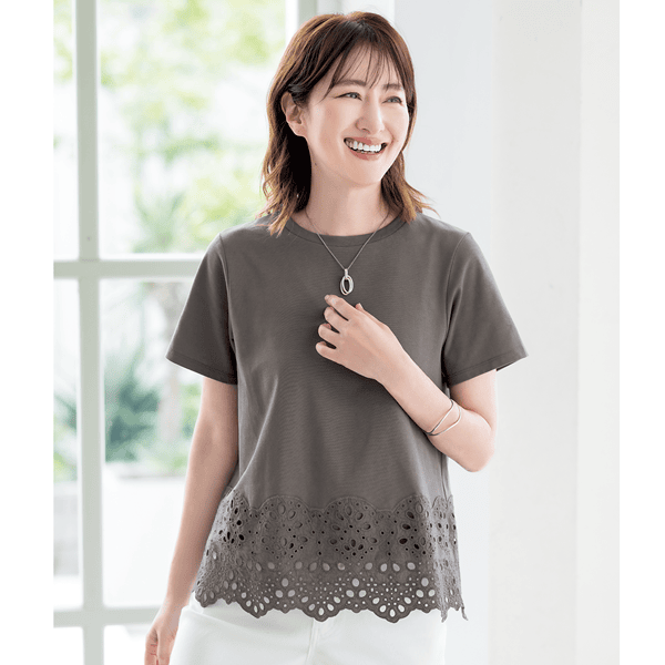 スカラップレースカットソー | Tシャツ/カットソー通販のDHC