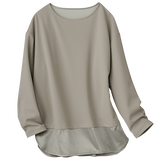 サテン切替えジョーゼットプルオーバー