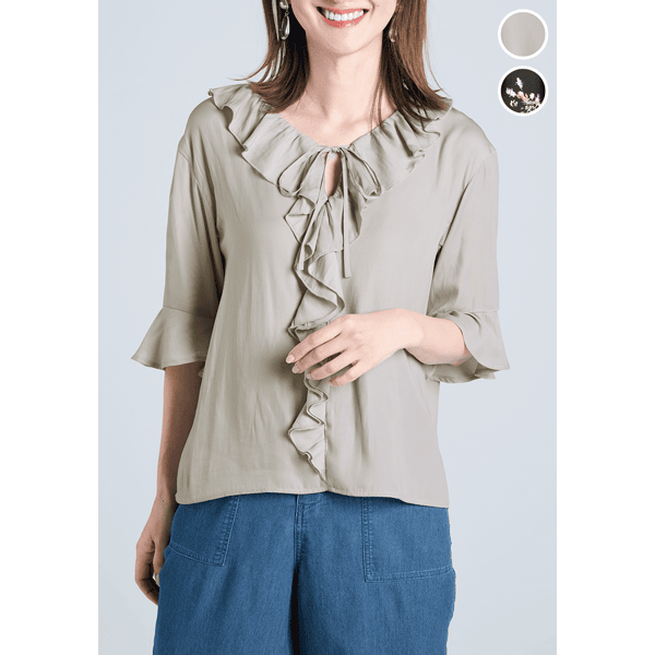 ビンテージサテン・フリルブラウス | シャツ/ブラウス通販のDHC