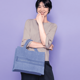 マチが広めの切替トート