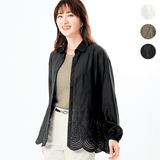 裾スカラップオーバーシャツ