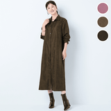 丈が選べる・パウダー起毛シャツワンピース