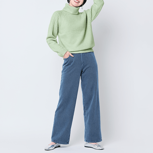 こっそりあったか・裏ボアニットデニム | パンツ通販のDHC