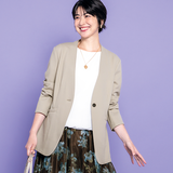 洗濯機で洗えるユースフルジャケット・ノーカラー