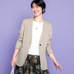 洗濯機で洗えるユースフルジャケット・ノーカラー