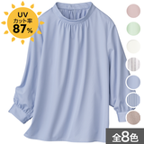 ノンアイロン速乾・ギャザーブラウス