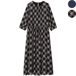 パフスリーブワンピース（さらさら裏地）