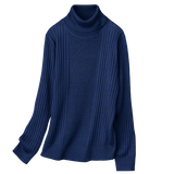 イタリア糸・洗濯機で洗える細見えタートルニット（EM）