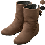 美脚見え・リボン付きシークレットブーツ