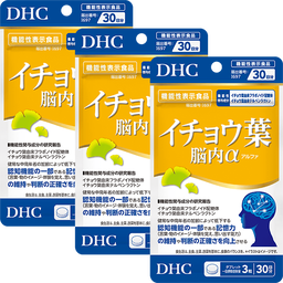 イチョウ葉 脳内&alpha;（アルファ）30日分 3個セット【機能性表示食品】