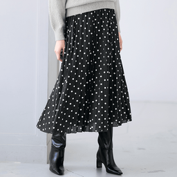 こっそりあったか・裏フリースプリーツスカート（静電気防止）