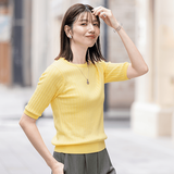 イタリア糸・洗える細見え半袖ニット（コフィル）