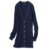 イタリア糸・洗える細見えロングカーディガン（コフィル）