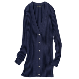 イタリア糸・洗える細見えロングカーディガン（コフィル）