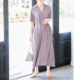 吸水速乾さらさらスキッパーワンピース