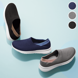 ニットで蒸れにくいスリッポン