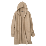 ふっくらフード付きロングカーディガン