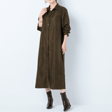 丈が選べる・パウダー起毛シャツワンピース