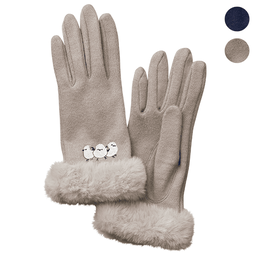 ファー付き裏ボアグローブ（シマエナガ）