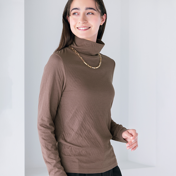 エアリーホイップガーゼ・ハイネックカットソー | Tシャツ/カットソー