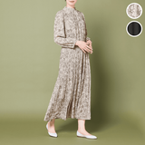 ハイネックプリーツワンピース