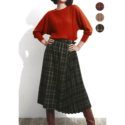 チェック柄サイドプリーツスカート