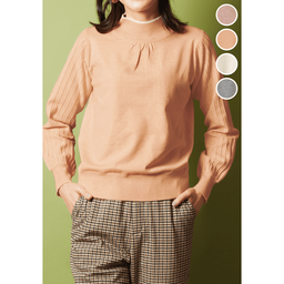 配色ラインニットプルオーバー