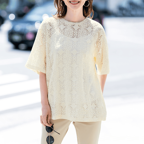 ストレッチレースカットソー | Tシャツ/カットソー通販のDHC