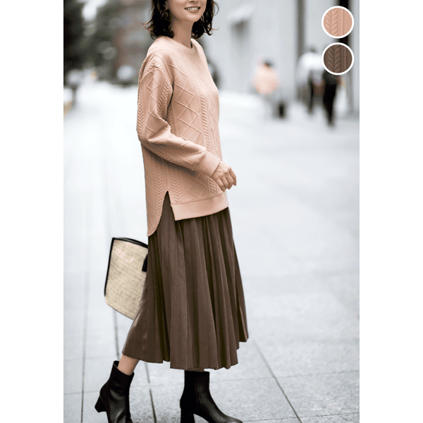 ケーブルジャカードチュニック | Tシャツ/カットソー通販のDHC