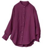 ソフトダブルガーゼ・バンドカラーシャツ