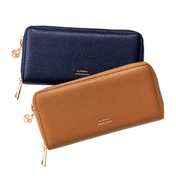 本革・長財布（ラッキーモチーフ付き）