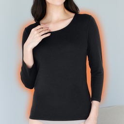 ビューティウォームインナー・8分袖（ふんわり裏起毛）