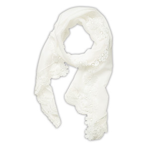 短冊形レース付きシアーストール通販 ファッションのdhc