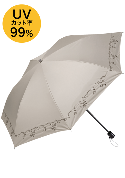 折りたたみ日傘 リーフ刺しゅう 通販 ファッションのdhc