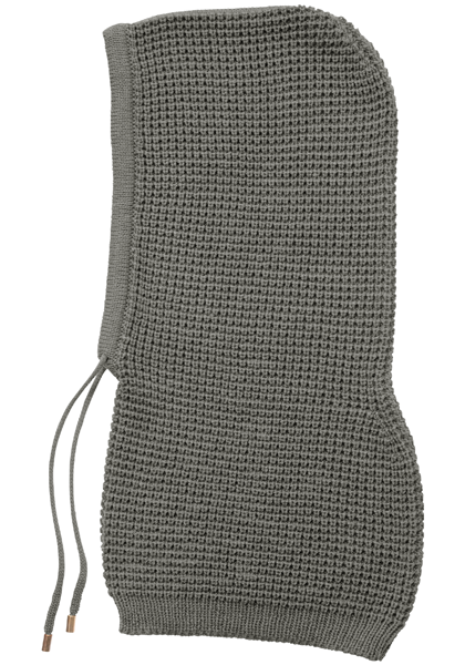  ワッフル編みフード付きネックカバー