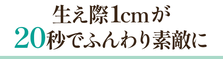 生え際1cmが20秒でふんわり素敵に