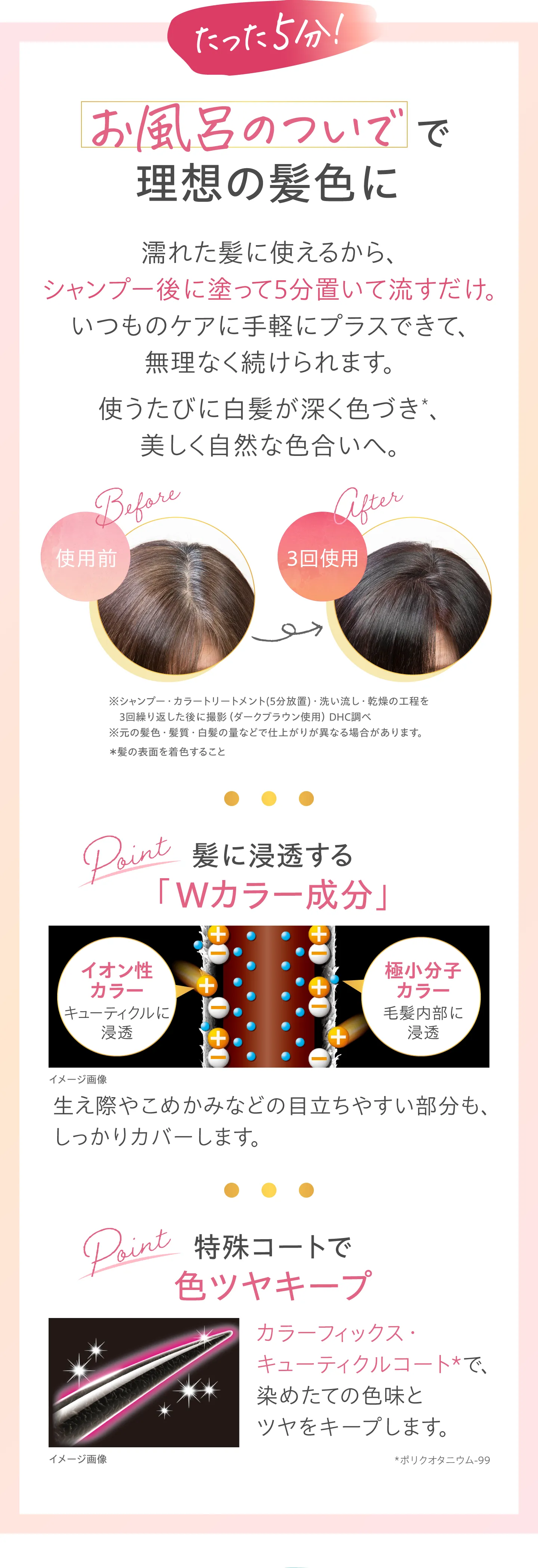 たった5分！お風呂のついでで理想の髪色に