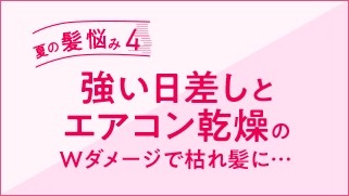 夏の髪悩み4　強い日差しとエアコン乾燥のWダメージで枯れ髪に…