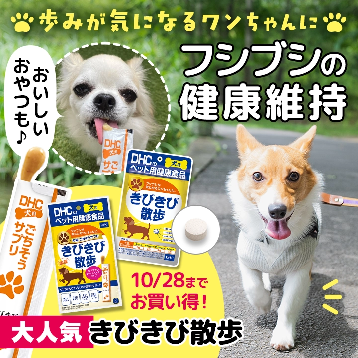 ワンちゃんのフシブシの健康維持 大人気きびきび散歩 サプリ＆おやつ