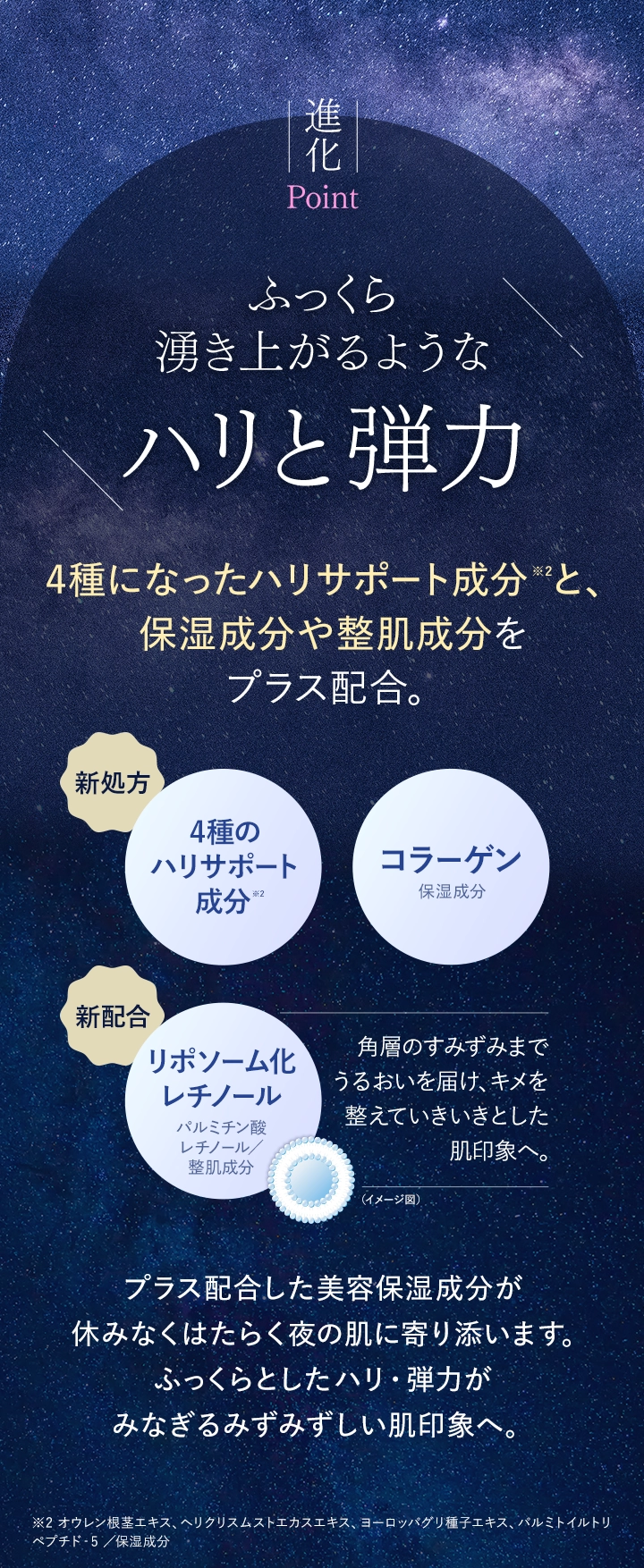 ふっくら湧き上がるようなハリと弾力