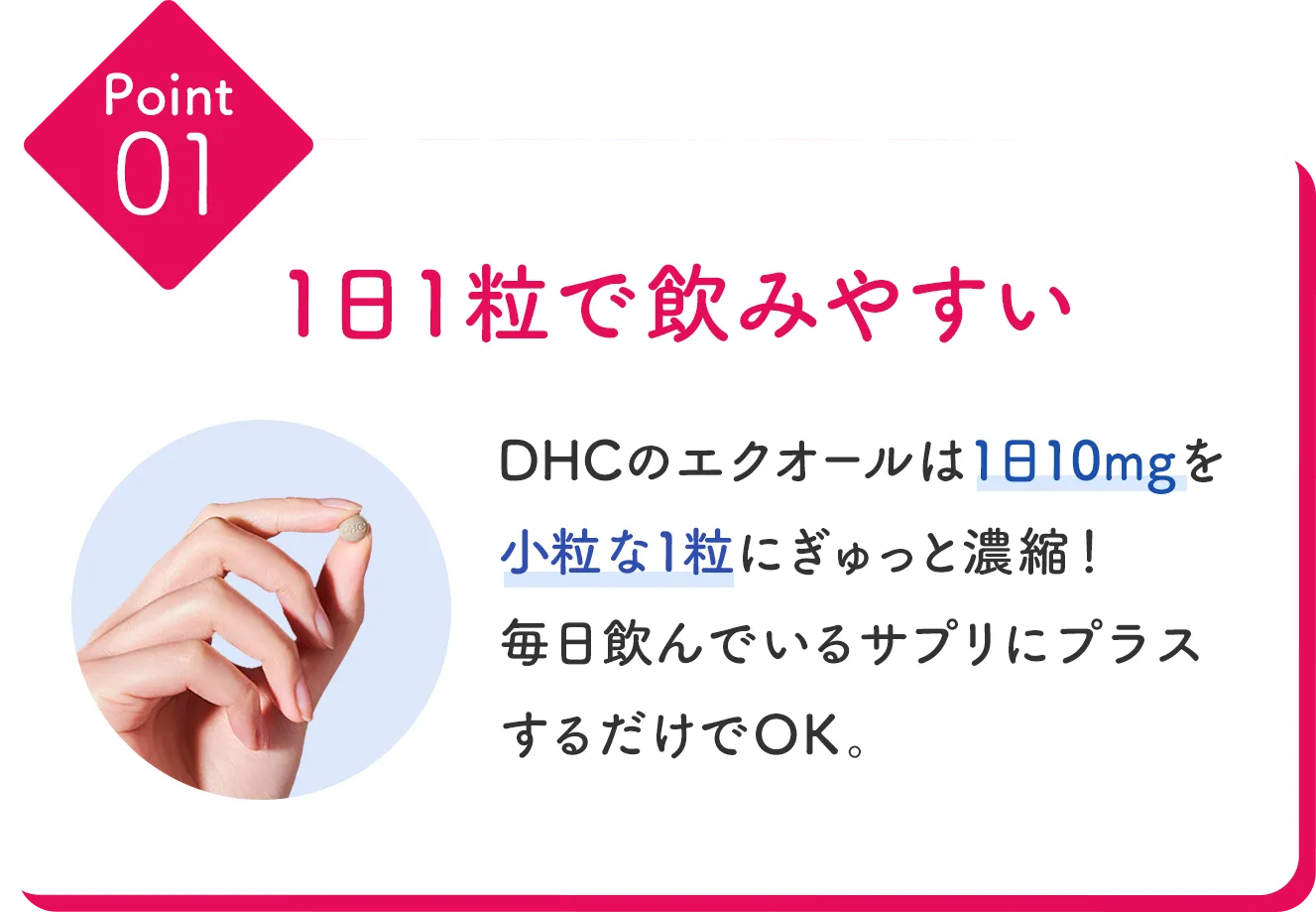１日1粒で飲みやすい
