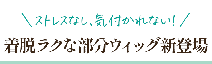 ストレスなし、気付かれない！着脱ラクな部分ウィッグ新登場