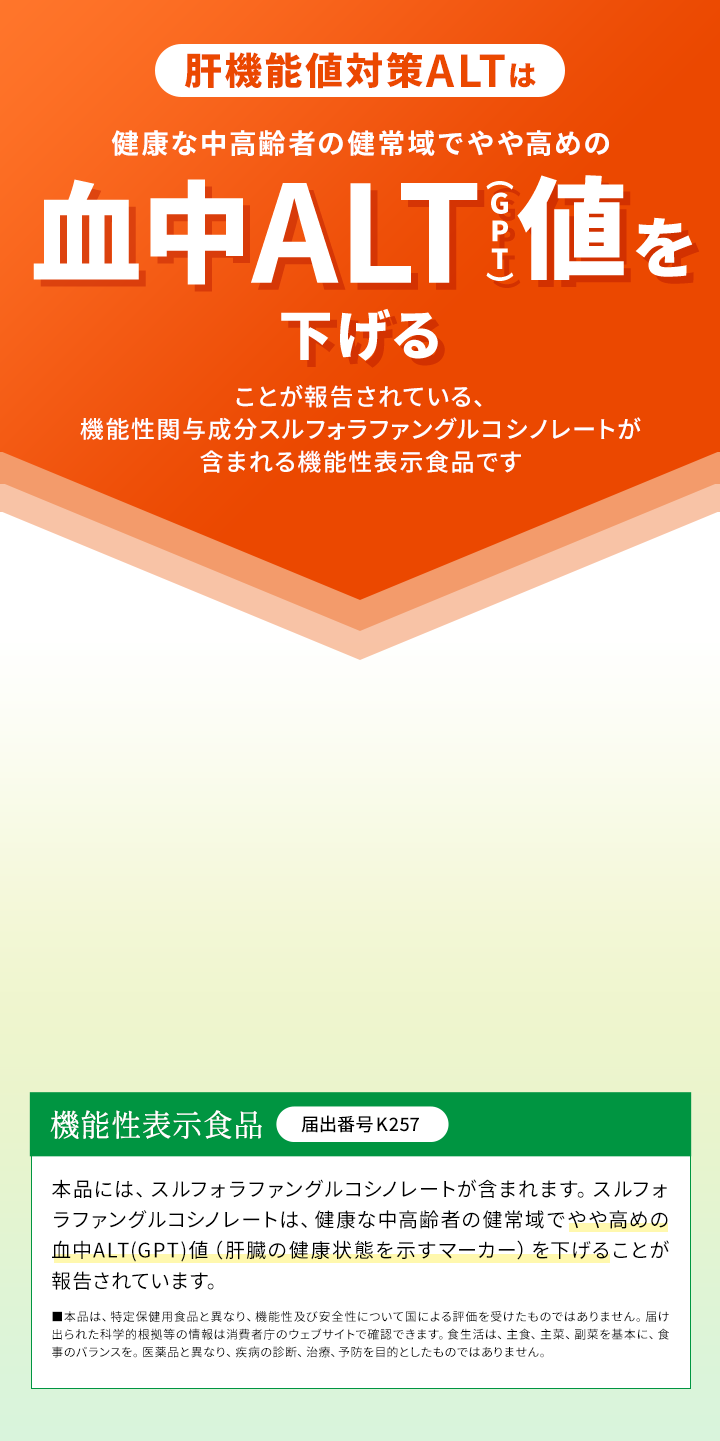 血中ALT（GPT）値を下げる